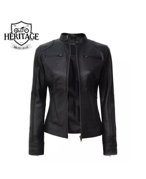 Black Real Leather Biker Jacket - Premium Quality