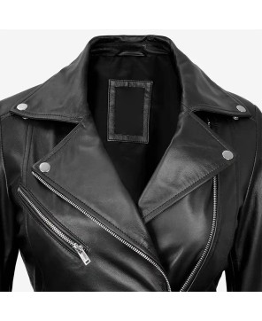 Rita Women's Black Leather Moto Jacket