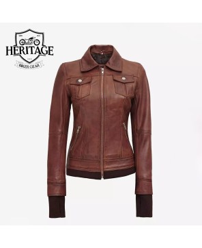 Tralee Women's Dark Brown Leather Jacket