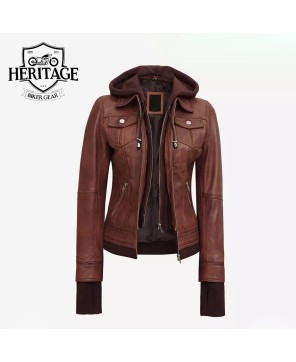 Tralee Women's Dark Brown Leather Jacket