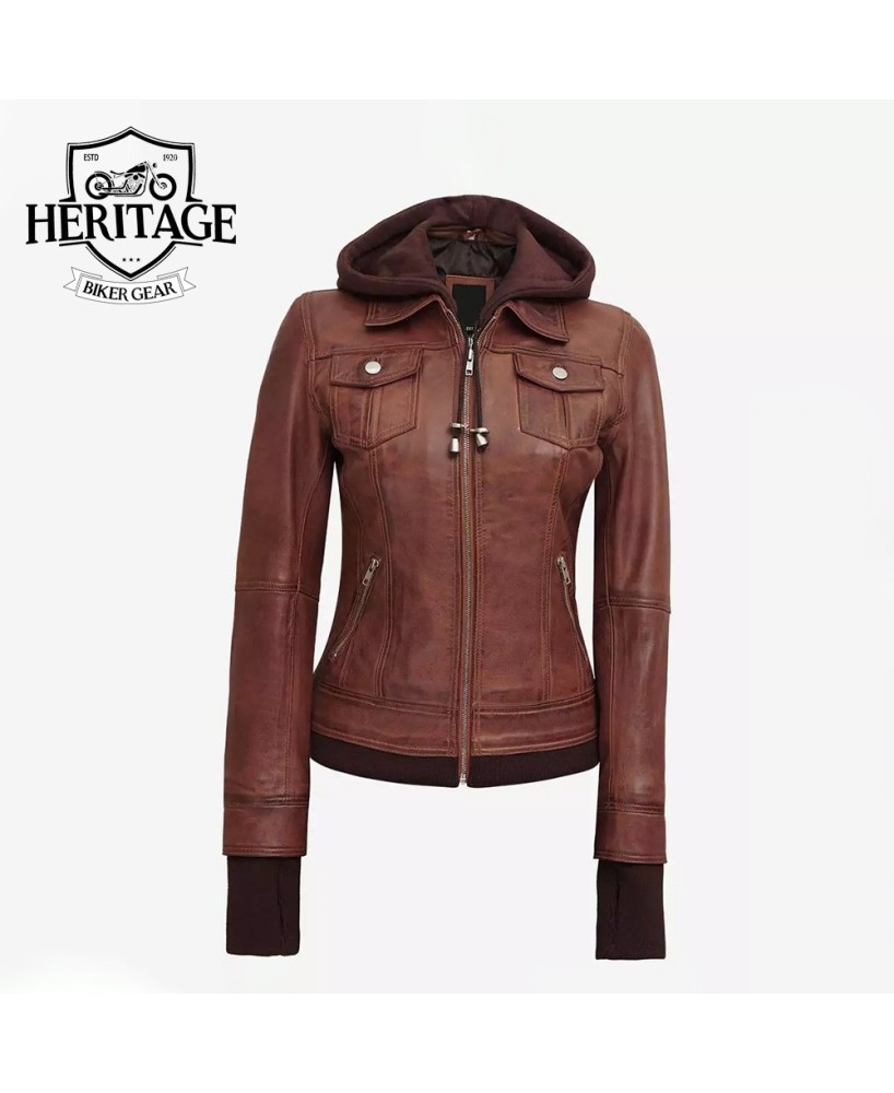 Tralee Women's Dark Brown Leather Jacket