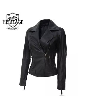 Ramsey Women's Black Leather Biker Jacket