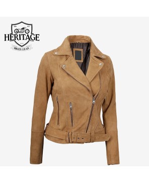 Brown Suede Biker Jacket | Premium Leather