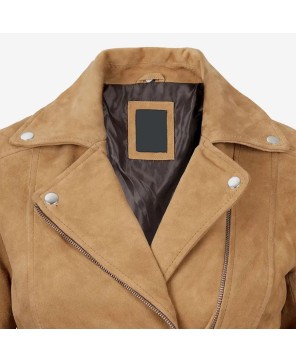 Brown Suede Biker Jacket | Premium Leather