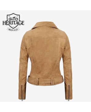 Brown Suede Biker Jacket | Premium Leather