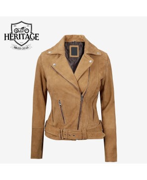 Brown Suede Biker Jacket | Premium Leather