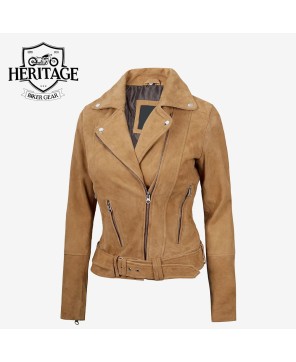 Brown Suede Biker Jacket | Premium Leather