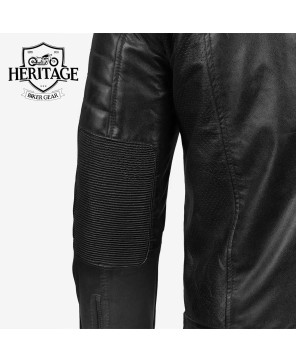 Men's Black Cafe Racer Leather Jacket - Classic & Timeless Style