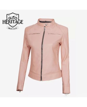 Light Pink Women's Cafe Racer Jacket