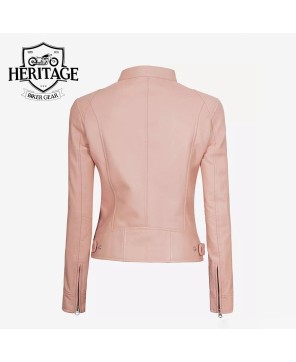 Light Pink Women's Cafe Racer Jacket