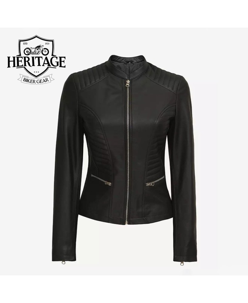 Rachel's Petite Black Leather Jacket: Timeless Elegance