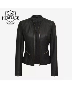 Rachel's Petite Black Leather Jacket: Timeless Elegance