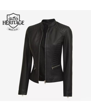 Rachel's Petite Black Leather Jacket: Timeless Elegance