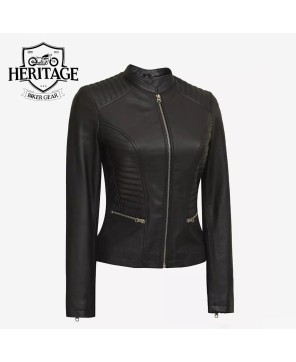 Rachel's Petite Black Leather Jacket: Timeless Elegance