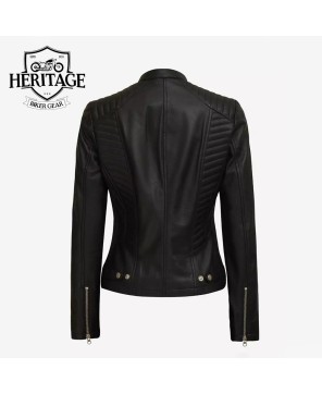 Rachel's Petite Black Leather Jacket: Timeless Elegance