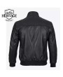 Premium Black Leather Bomber Jacket