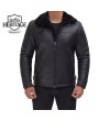 Aviator Black Leather B3 Bomber Jacket for Men