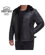 Aviator Black Leather B3 Bomber Jacket for Men