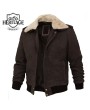 Pierson Dark Brown Leather Bomber Jacket