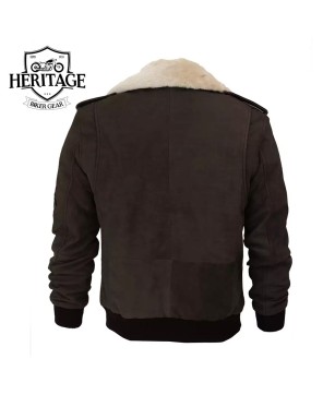 Pierson Dark Brown Leather Bomber Jacket