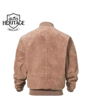 Adamsville Camel Suede Bomber Jacket - Premium Men's Outerwear