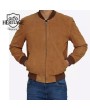 Light Brown Suede Bomber Jacket - Men's Fashion Essential