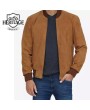 Light Brown Suede Bomber Jacket - Men's Fashion Essential