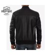 Classic Black Leather Bomber Jacket for Men