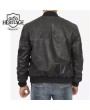 Portwood Men's Black Snuff Leather Bomber Jacket - Warm & Stylish