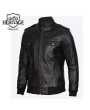 Tyler Men's Black Leather Bomber Jacket - Genuine Lambskin Comfort