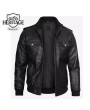 Tyler Men's Black Leather Bomber Jacket - Genuine Lambskin Comfort