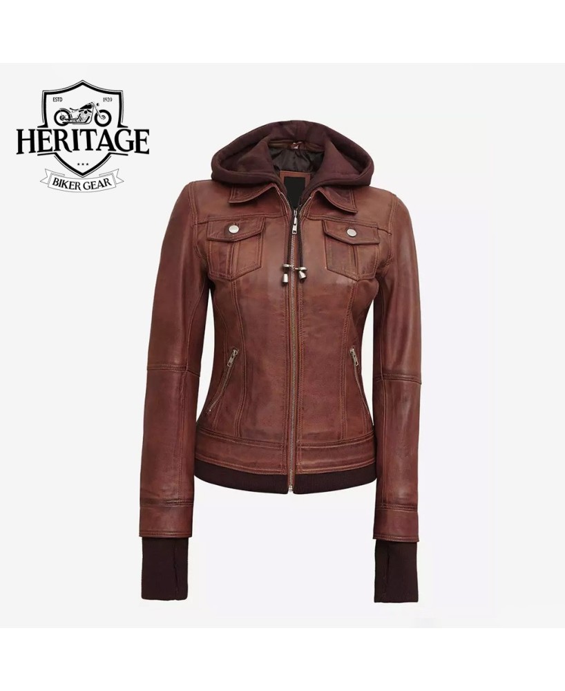 Women's Dark Brown Bomber Jacket