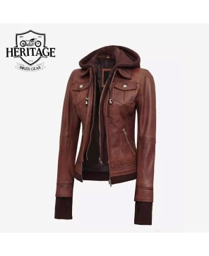 Women's Dark Brown Bomber Jacket