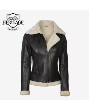 Women's Classic B3 Bomber Leather Jacket - Timeless Style