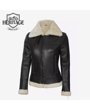 Women's Classic B3 Bomber Leather Jacket - Timeless Style