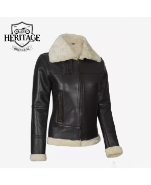 Women's Classic B3 Bomber Leather Jacket - Timeless Style