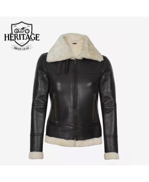 Women's Classic B3 Bomber Leather Jacket - Timeless Style