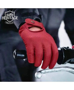 Maroon Leather Gloves for Men