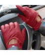 Maroon Leather Gloves for Men