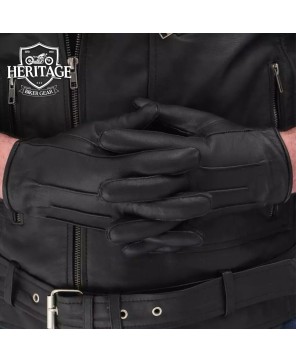 Black Leather Gloves for Men - Premium Quality