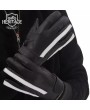 Black Leather Gloves with White Stripe