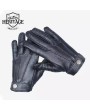 Adjustable Black Leather Gloves | Bond Style