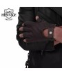 Premium Dark Brown Fingerless Leather Gloves for Men and Women