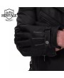 Black Leather Motorcycle Gloves - Touchscreen Ready