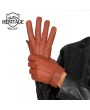 Strap Tan Leather Gloves