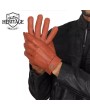 Strap Tan Leather Gloves