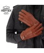 Strap Tan Leather Gloves