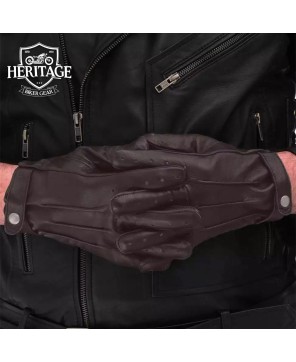 Premium Brown Leather Fingerless Gloves - Stylish & Durable Design