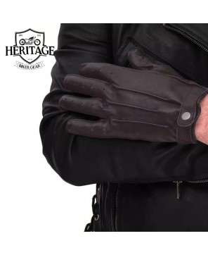 Premium Brown Leather Fingerless Gloves - Stylish & Durable Design