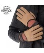 Mens Beige and Brown Two-Tone Leather Gloves - Stylish Winter Comfort